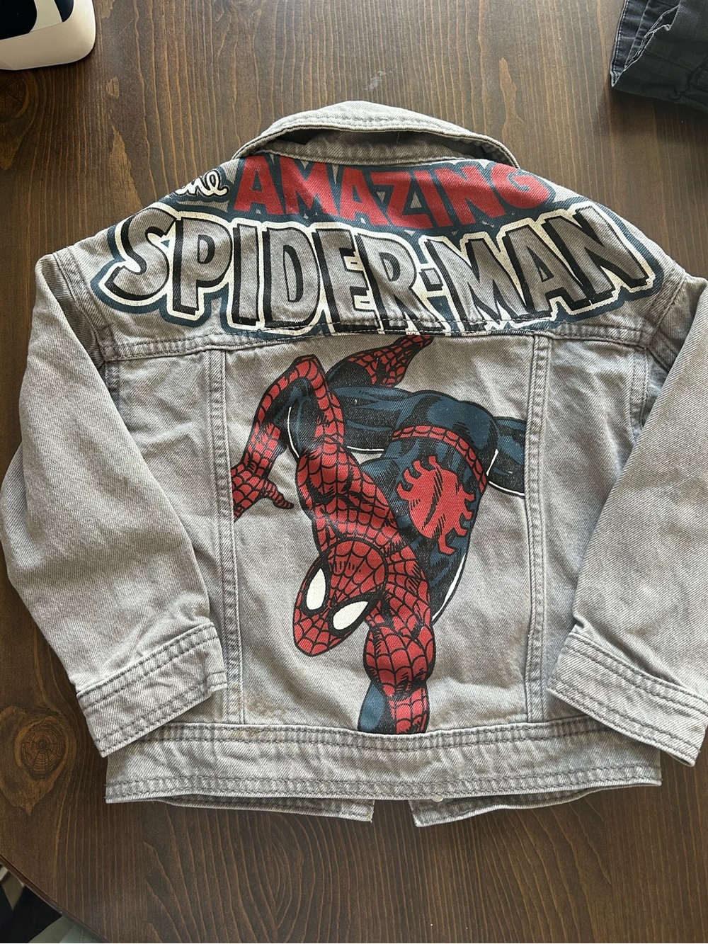 Marvel Spider-Man Boys Gray Denim Jacket Size 4T